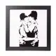 Banksy 《接吻的警察》含框藝術畫/班克西/BOBBIES KISSING