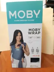 Moby Evolution Wrap Baby Carrier Denim Newborn - Toddler 8-33 lbs. New