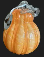 Hand Blown Orange shades Glass Pumpkin, Medium size, New
