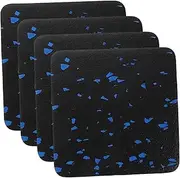 Generic 4Pcs Fitness Equipment Mat Shock Absorbing Non Slip Pads for Treadmill Bike Floor Protection Noise Reduction Durable Versatile Use for Home Gym Workouts