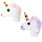 Unicorn Shaped Bedding Plush Cuddle and Decorative Throw Pillow 13" Tall