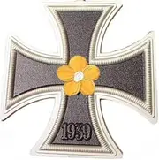 [horlirty] 1 x Iron Cross Badge Cross Medal German Iron Cross Knight Badge with Pin or Double Nail 1914/1939 Version, 4.5 x 4.5 cm