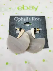 Ophelia Roe Women's Earrings Making Me Blush Stud Drop Gray Packman Shape