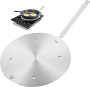 Heat Diffuser for Glass Cooktop, Fast Heat Distribution Aluminum Alloy Induction Diffuser Plate for Induction Electric Gas Glass Cooktop, Induction Plate Adapter Converter with Removable Handle