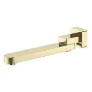 square round Shower Bath swivel filler spout brushed burnished brass gold 210 mm