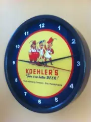 Koehler's Beer Bar Man Cave Clock Advertising Sign