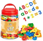 VoSinrly 78 Pieces Magnetic Letters Numbers Alphabet Fridge Magnets ABC 123 Preschool Educational Learning Plastic Colorful Toy Set Uppercase Lowercase Math Symbols for Toddlers Kids
