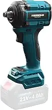 KIESBIHR Cordless Impact Wrench 1/2 Inch Compatible with Makita 18v Battery, Brushless Impact Gun with 450Nm, 4 Speed and Socket Set(Without Battery and Charger)
