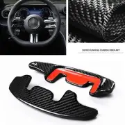 2pcs Carbon Fiber Steering Wheel Shift Paddle Extension For Benz AMG 22-23 Black