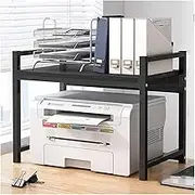 Printer Desk Printer Stand Printer Shelf 2 Tier Printer Stand Office Desktop Printer Table Manmade Board Steel Frame Printer Rack Home Storage Rack Printer Table Printer Rack (Color : A-Black, Size