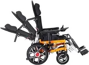 Reclining Electric Wheelchairs for Adults, All Terrain Motorized Wheelchair Adults Seniors with Headrest,Portable Power Liftable Armrest