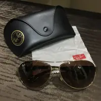 在飛比找旋轉拍賣優惠-Ray Ban 雷朋太陽眼鏡 金框 琥珀色鏡架