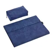 Leather Tablet Case & Power Bag For Microsoft Surface Pro X - 13 Inch Dark Blue