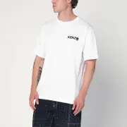[KENZO] White cotton T-shirt with logo L White