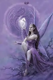 DRAGON SPIRIT 24x36 FAIRY ART POSTER Fairy Faery Spiral Dragons Fantasy