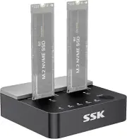 Hard Drive Docking Station, 20 Gbps Dual Bay NVMe M.2 SSD Enclosure, Tool-Fr...