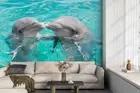 3D Dolphin Animal Self-adhesive Removeable Wallpaper Wall Mural
