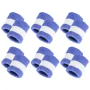 12Pcs Sports Wristbands Absorbent Sweatband Wrist Band, Blue White