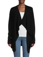 NWT THEORY Merino Wool Winxie Soft Luster Cardigan BLACK SIZE S