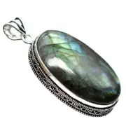 Labradorite Gemstone Ethnic Handmade Pendant Jewelry 3" P 4676