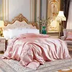 Luxury SolidColor Bedding Set with Mulberry Silk Duvet Cover BedSheet Pillowcase