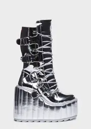 [Y.R.U.] Dune Moto Platform Boots - Silver