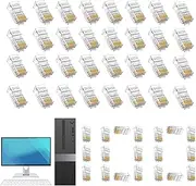 Cat6 Rj45 Ends | Crystal Network Connector | 100Pack High-Speed Adapter for Construction and Maintenance, Engineering, Data Centers, Corporate Office