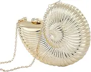 [Aimeely] Women Creative Conch Shell Prom Party Clutch Purse Acrylic Chain Strap Shoulder Bags