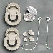 Reusable Silicone Ear Plugs – 30dB Noise Reduction Ear Plug & Earplugs | Custom Fit, Hearing Protection for Concert, Sleeping, Socializing, Sports Events, Travel, Study & Noise Sensitivity | 4 Sizes (XS/S/M/L) | Includes Cord, Case & Box" White Cream