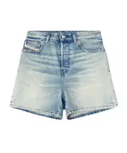 Shorts in worn-effect denim 24,25,26,27,28,29,30 light blue