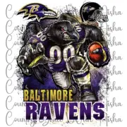 Sublimation Transfer Print Ravens Football Ready To Press Heat Transfer