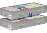 100L Under Bed Storage Containers, 2PCS Extra Large Underbed Storage Bags,