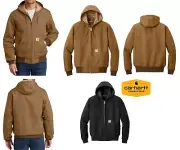 MEN'S DUCK HOODED JACKET, THERMAL LINING, RESISTS WIND, POCKETS, TALL LT-4XLT