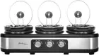 3-Pot Slow Cooker 3x2.5L Electric Multi-Cooker with Lid Handles & Keep Warm