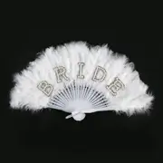 Bride Feather Fan Gift Bridal Shower Hen Party Wedding Photo Prop Decoration