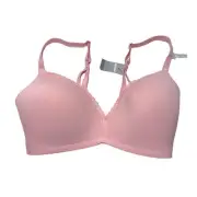 aerie wireless light pink lace trim bra Size 34DD