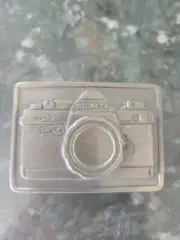 MIRANDA CAMERA BELT BUCKLE GENUINE ORIGINAL BRASS GREAT SHAPE