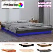 LED Bed Frame Bedroom Bed Base Bedstead Multi Colours/Sizes Solid Wood vidaXL