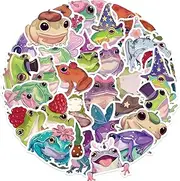 Frog Stickers,50 PCS Frog Vinyl Waterproof Decals for Water Bottles Computer Bicycle Skateboard Luggage Phone Pad Laptop Kids Teens Stickers Pack