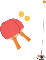 ERINGOGO 1Set Elastic Shaft Table Tennis Trainer Pong Practice Kit with Rackets Balls Random Base Design Durable Training Supplies