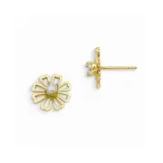 14k Yellow Gold Children's 9mm Flower Post Earrings Madi K Kids Jewelry