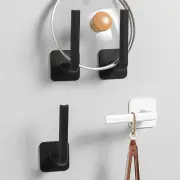 4pcs Organizer Racks Self-adhesive Space-saving Wall Mounted Wall Hooks Long