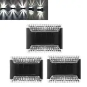 3pcs/set LED Solar Wall Light Warm White Outdoor Up and Down Garden Lamp for Home Porch Fence Stairs Wall Backyard Lumin