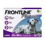 FRONTLINE Plus for Dogs Flea & Tick Large Breed Dog Spot Treatment, 45 - 88 lbs,