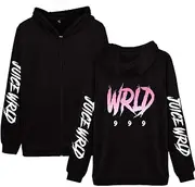 [Yumenam] Unisex Juice Wrld Hooded Sweatshirt Zipper Hoodie Hooded Pullover Hip Hop Tops Streetwear for Men Women Teen