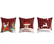 JunChang P93 3PCS 45x45cm Christmas Elk Pattern Hugging Pillow Case Holiday Home Decoration Sofa Cushion Cover