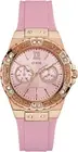 GUESS Women'S Stainless Steel + Stain Resistant Silicone Watch with Day + Date F
