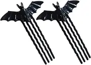 Lurrose Black Hair Clips 2pcs Hair Side Comb Halloween Bat Insert Comb Womens Hair Accessories Bun Hair Clip