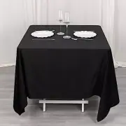70" x 70" BLACK Scuba Polyester Square TABLECLOTH Wedding Table Linens Party