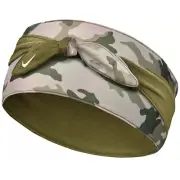 NIKE BANDANA HEAD TIE REVERSIBLE, Printed Stone/Olive Flak/White
